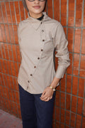 Button Up Plaid Top (Cocoa)