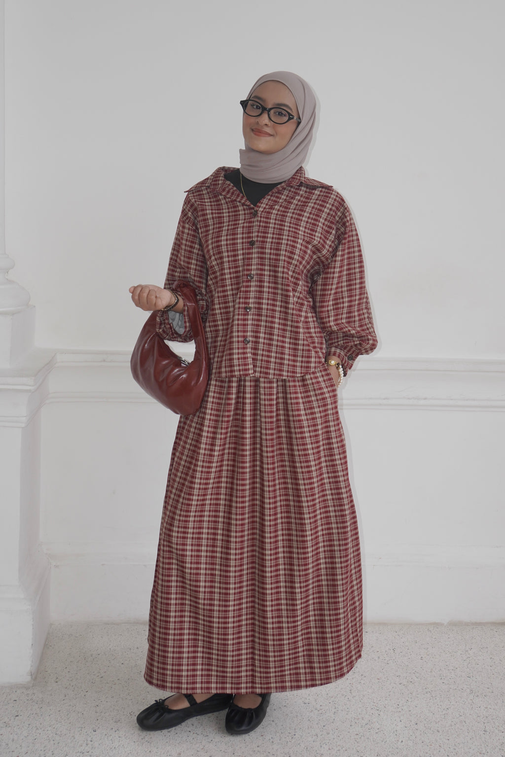 The Plaid Set (Maroon)