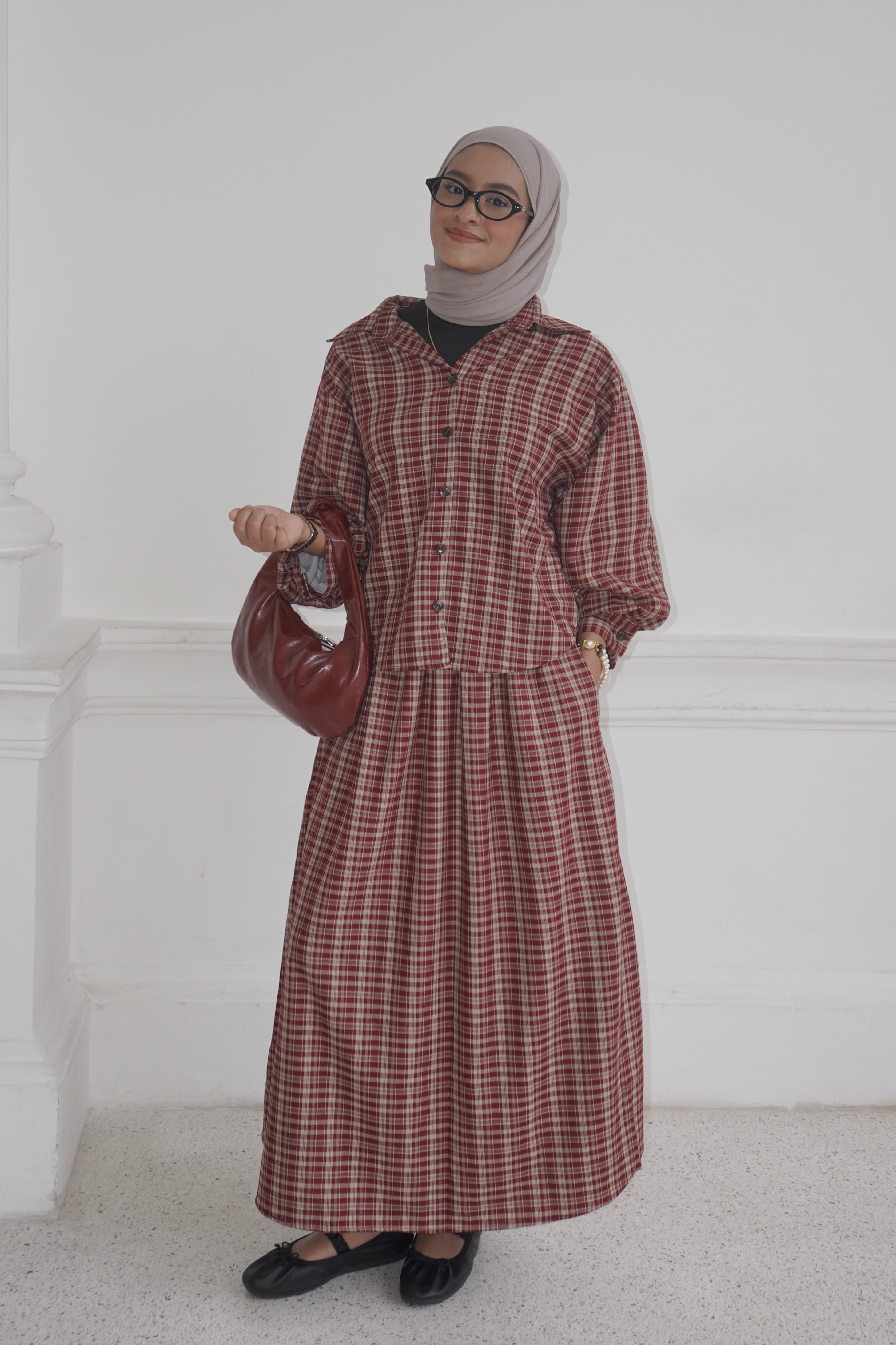The Plaid Set (Maroon)