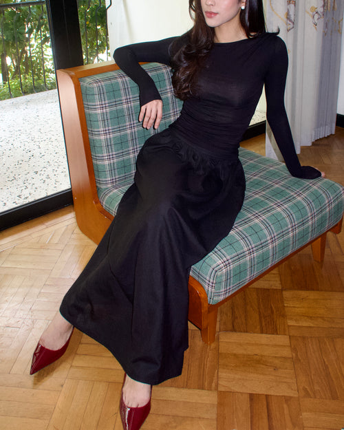 A-line Maxi Skirt (Black)
