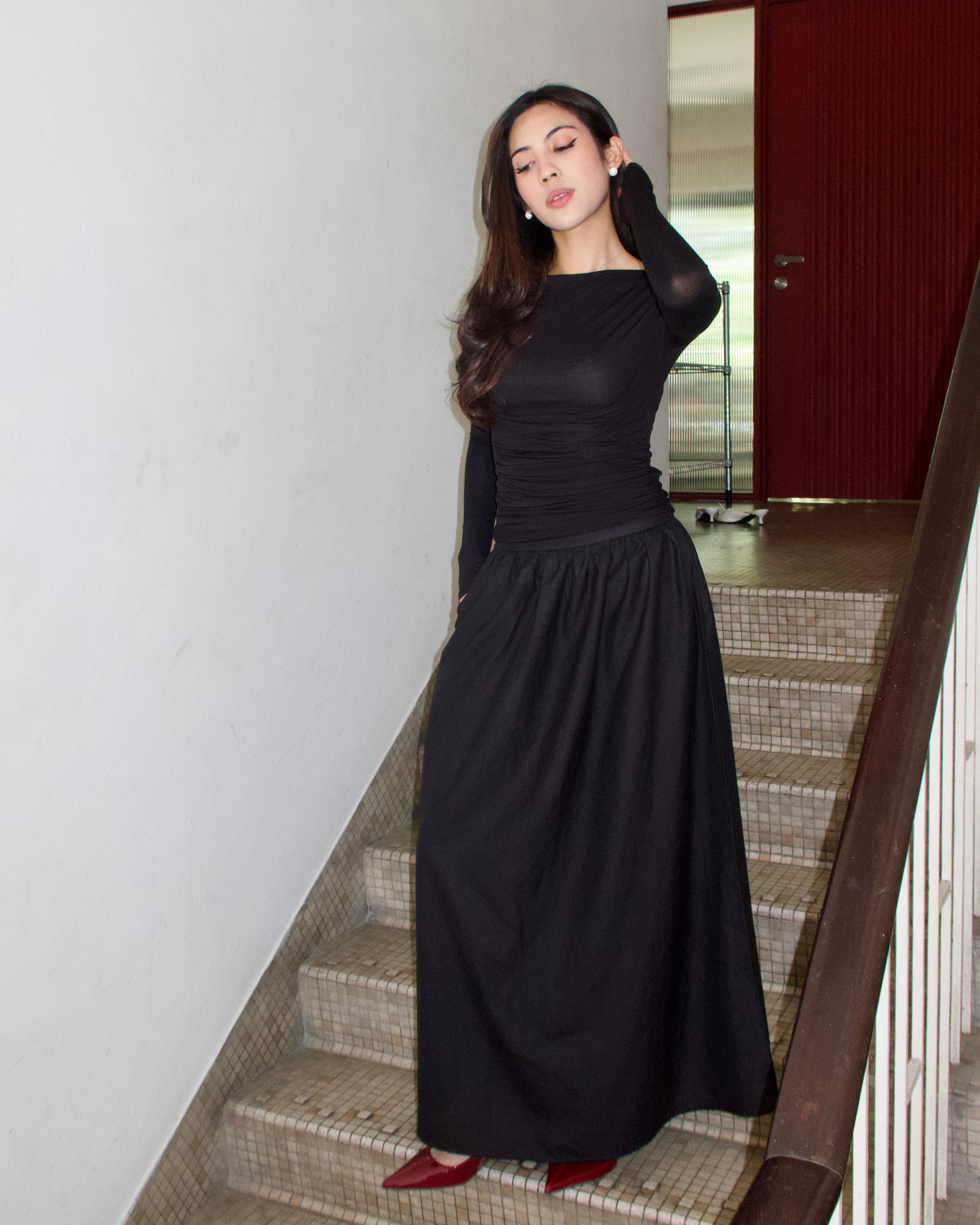 A-line Maxi Skirt (Black)